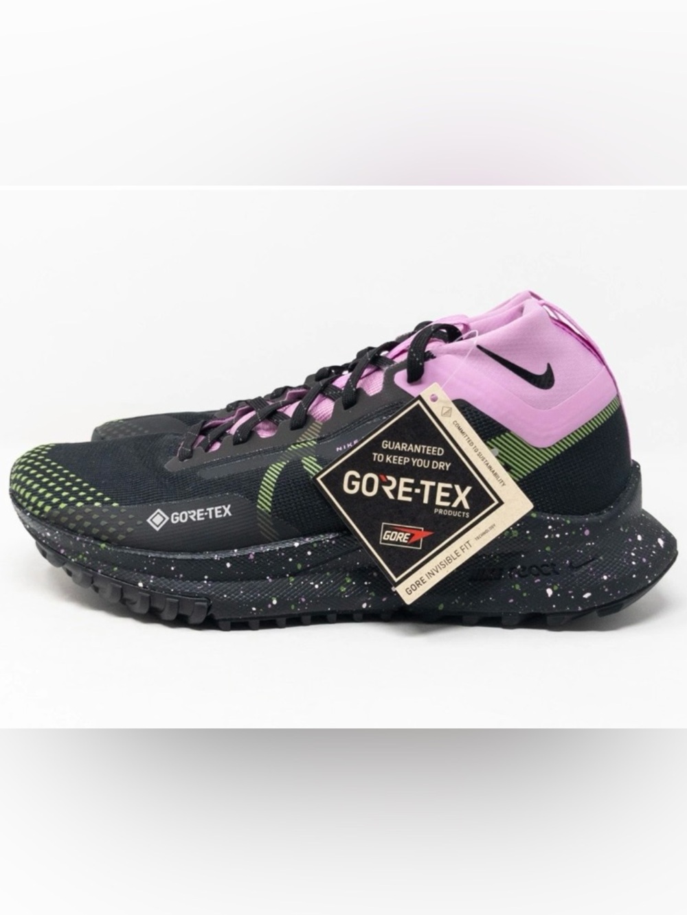 Nike React Pegasus 4 💅🌴 Trail GTX Black Magenta Shoes Wmns Sz 7 8.5 FN7102-010 - Picture 11 of 13